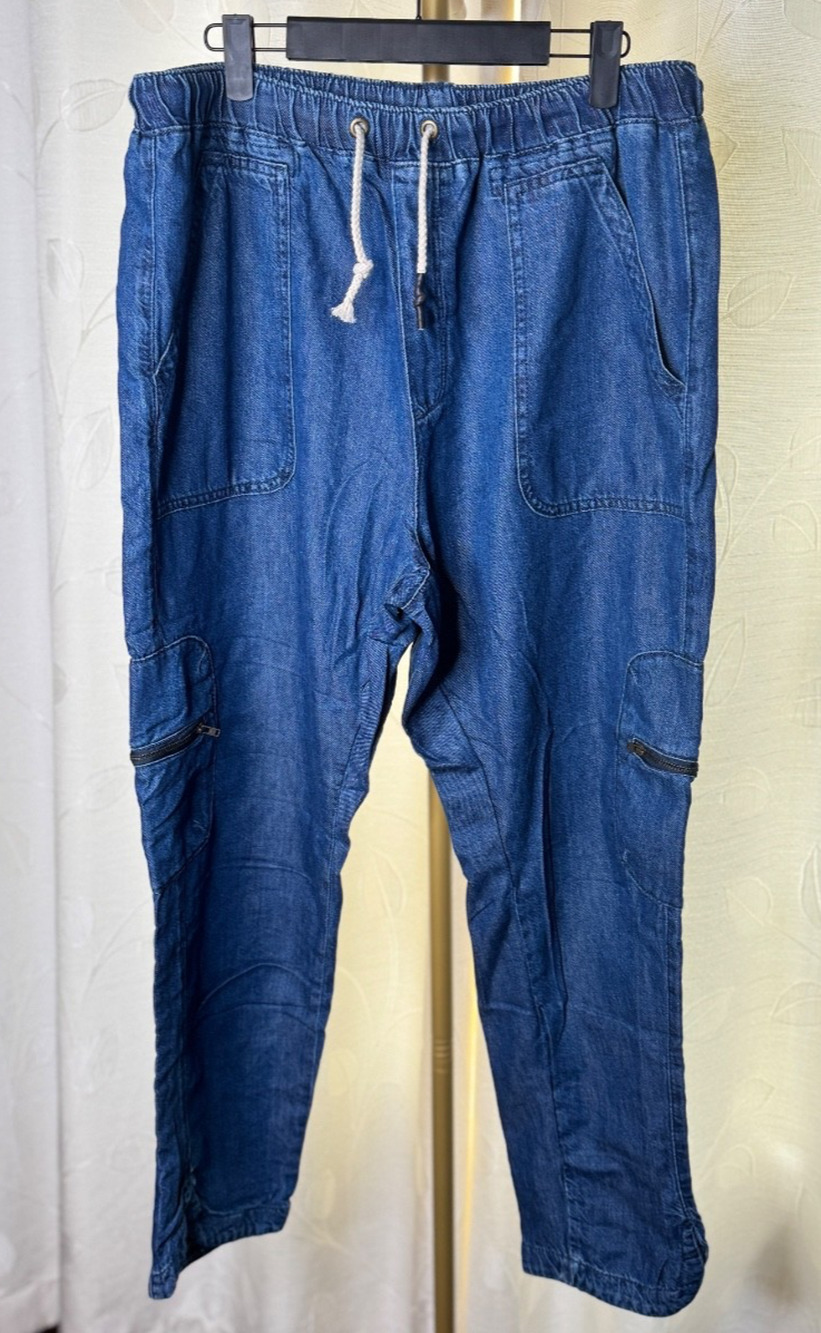 NWOT Pilcro Anthropologie Denim Joggers with Multiple Pockets, Size XL